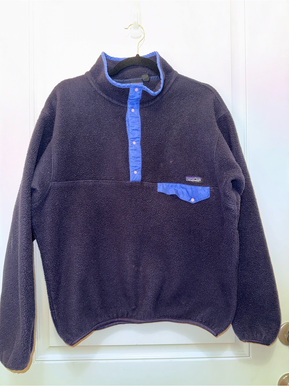 VTG 90s Patagonia Synchilla Snap-T fleece pullover jacket navy made in Jamaica